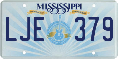 MS license plate LJE379