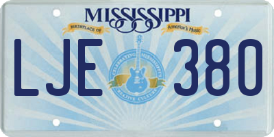 MS license plate LJE380