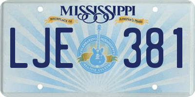 MS license plate LJE381