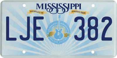 MS license plate LJE382