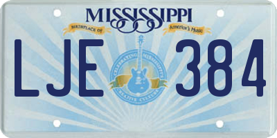 MS license plate LJE384