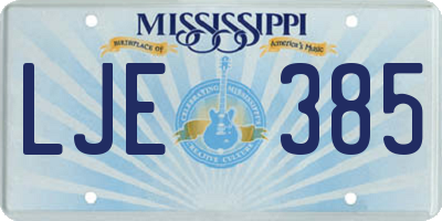 MS license plate LJE385