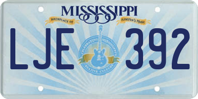 MS license plate LJE392