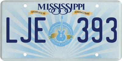 MS license plate LJE393