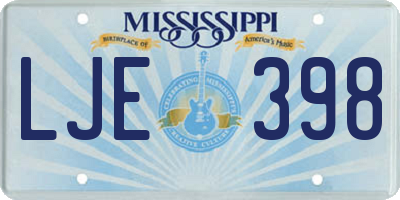 MS license plate LJE398