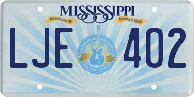 MS license plate LJE402