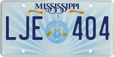 MS license plate LJE404