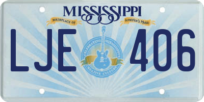 MS license plate LJE406
