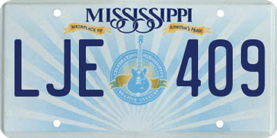 MS license plate LJE409