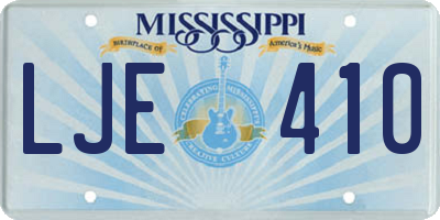MS license plate LJE410