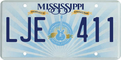 MS license plate LJE411