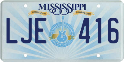 MS license plate LJE416