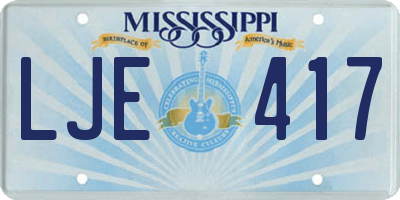 MS license plate LJE417