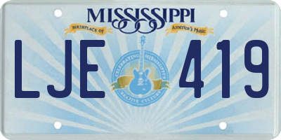 MS license plate LJE419