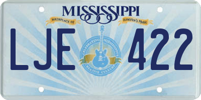 MS license plate LJE422