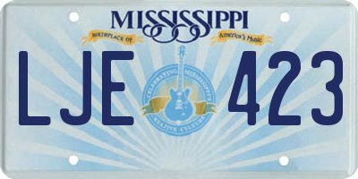 MS license plate LJE423