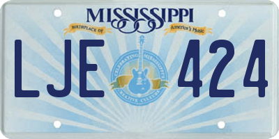 MS license plate LJE424