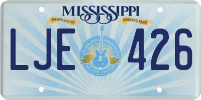 MS license plate LJE426