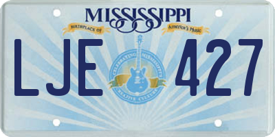 MS license plate LJE427