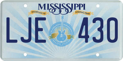 MS license plate LJE430