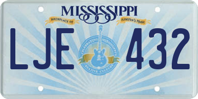 MS license plate LJE432