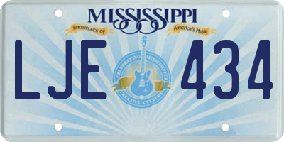 MS license plate LJE434