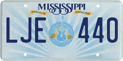 MS license plate LJE440