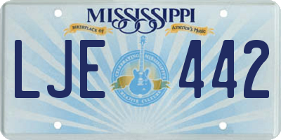 MS license plate LJE442