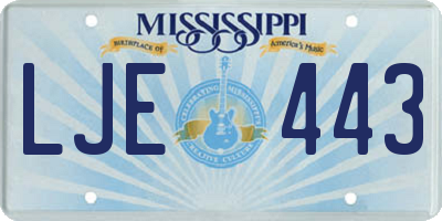 MS license plate LJE443
