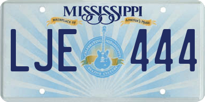 MS license plate LJE444