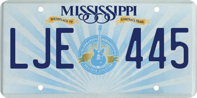 MS license plate LJE445