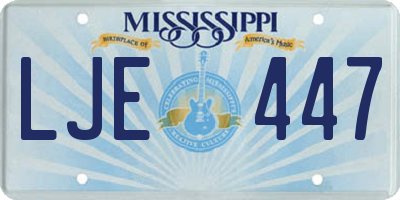 MS license plate LJE447