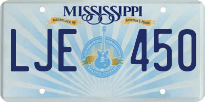 MS license plate LJE450