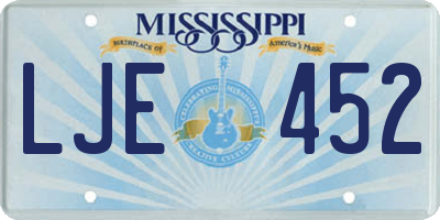 MS license plate LJE452