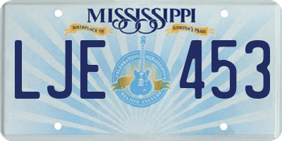MS license plate LJE453