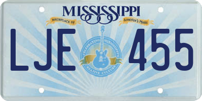 MS license plate LJE455
