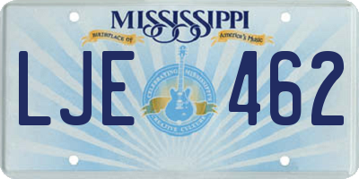 MS license plate LJE462