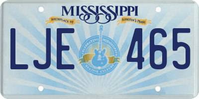 MS license plate LJE465