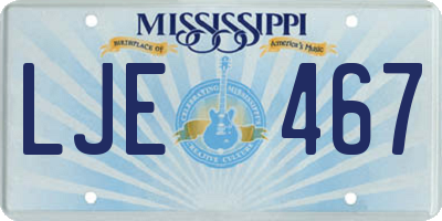 MS license plate LJE467