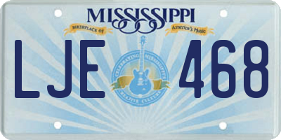 MS license plate LJE468