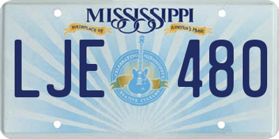 MS license plate LJE480