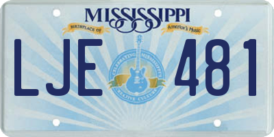 MS license plate LJE481