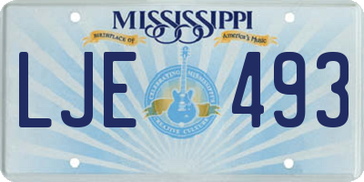 MS license plate LJE493