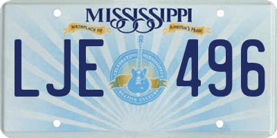MS license plate LJE496