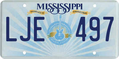MS license plate LJE497