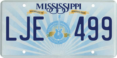 MS license plate LJE499