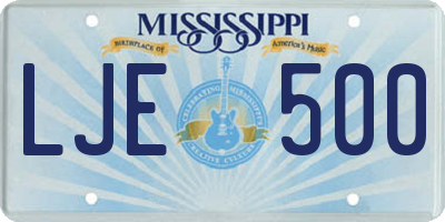 MS license plate LJE500