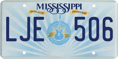MS license plate LJE506