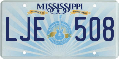 MS license plate LJE508