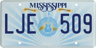 MS license plate LJE509